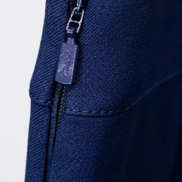 Chloe Deep Blue Wide-Leg High Waisted Trousers - Picture 8 of 11